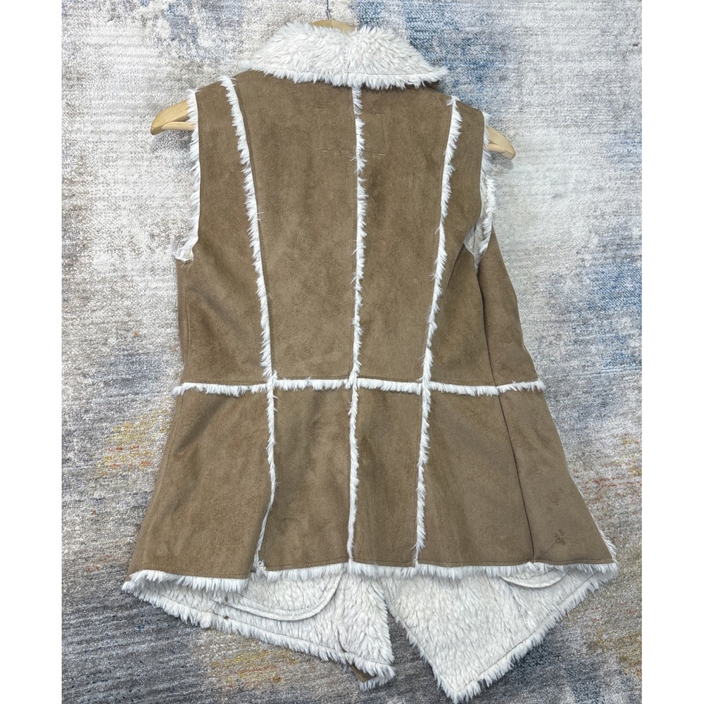 Y2K Boho Sherpa Suede Vest Western Festival Fairycore Layering‎ Small - Picture 13 of 13
